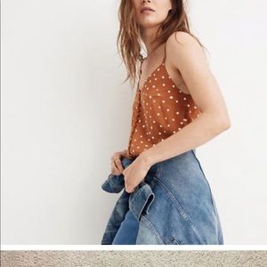 Madewell polkadot dot button down cami tank top 00